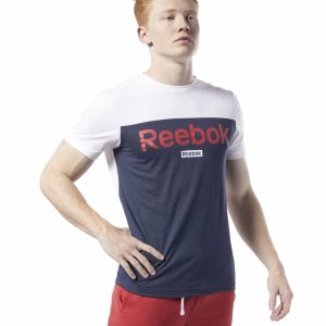 Reebok Training Essentials Linear Logo T Shirt Herren - Weiß - DE 396-JTN